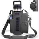 icolor Magnetic Gym Bag Water Bottle Carrier Holder with Phone Pockets & Shoulder Strap,Gym Magnetic Bag 5 Built-in Magnets Gym Accessories Organizer Sling Bottle Bag Pouch Sleeve (Gray)