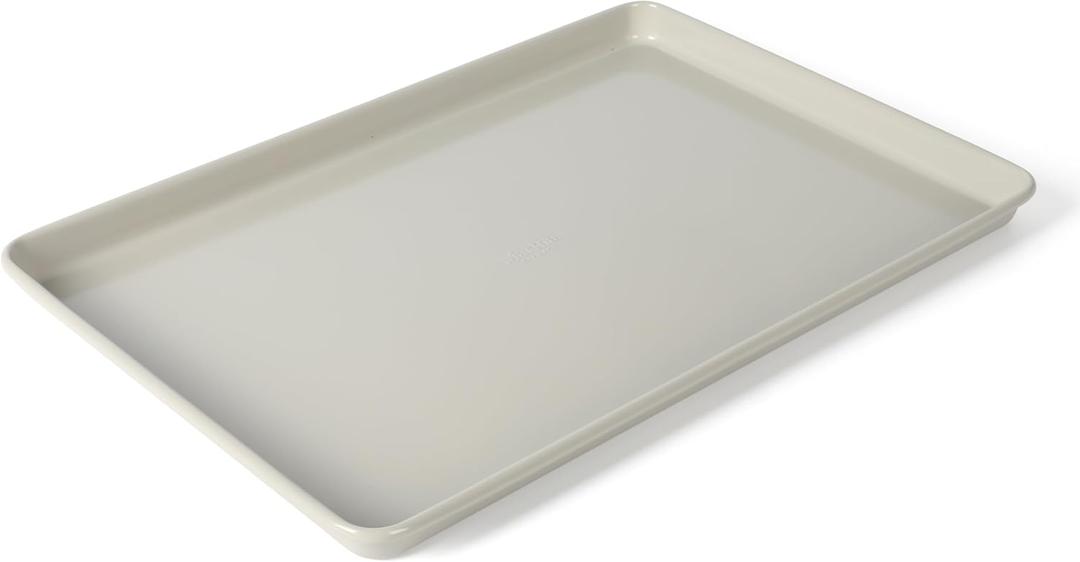 Martha Stewart Gallen 17 x 11 Inch Nonstick Carbon Steel Cookie Sheet  Cool Grey, Durable Bakeware for Even Baking and Easy Cleanup
