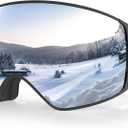 Pro Ski Goggles for Men Women, Magnetic With Detachable Anti-Fog Lens, 100% UV Protection, OTG