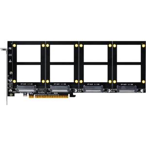 GLOTRENDS PU41 Quad U.2 SSD to PCIe 4.0 X16 Adapter Without PCIe Bifurcation Function (PCIe Bifurcation Motherboard is Required)