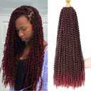 Passion Twist Hair 30 Inch 8 Packs Water Wave Crochet Hair Passion Twist Crochet Hair for Black Women Long Bohemian Braiding Hair Extensions Spring Twists Hair(30 Inch,1B/Bug)