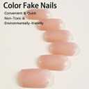4 x Solid Color Press on Nails Short Square Fake Nails Pure Nude Color False Nails Glossy Glue on Nails Reusable Artificial Acrylic Nail Full Cover Nude Stick on Nails for Women Girls Manicure 24Pcs (24 Fl Oz (Pack of 1), W06)