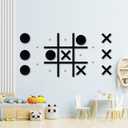 Magnetic Tic Tac Toe Wall-Mount Game,Game Room Decor,Modern Wall Decals for Kids Room,Classroom&Offices,Best Gift for Family, Friends (Black) (16.516.5 inch)