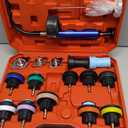 18pcs Universal Radiator Pressure Tester Kit, Coolant Vacuum Refill kitCoolant Pressure Tester Kit with Manual Pump and Color-Coded Test Caps (red)