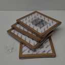 Egofine 8x10 Picture Frames 4 Pack, for Pictures 4x6 or 5x7 with Mat Made of Solid Wood Covered by Plexiglass for Table Top Display and Wall Mounting Photo Frames, Light Brown