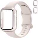 Sport Band and Case for Apple Watch Band 40mm 44mm 46mm 42mm 41mm 45mm 38mm iWatch Bands for Women/Men,Silicone Waterproof Strap with Cover Combo for Apple Watch Series 11 10 9 8 7 6 5 4 SE Ultra/2 3