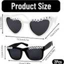 Bride and Groom Sunglasses, 2 Pack White and Black Groom Sunglasses, Wedding Party Accessories for Couples, Fun Photo Props for Bachelorette and Bachelor Parties