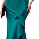 BeryLove Formal Wedding Guest Evening Midi Ruffle Dresses Prom Cocktail Party Mother of The Bride Dress XXL