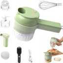 5 in 1 Electric Vegetable Chopper, Smart Kitchen Appliances, Mini Handheld Vegetable Chopper Set, Electric Vegetable Cutter with Egg Beater and Clean Brush
