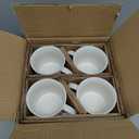 MEBRUDY Ceramic Coffee Mugs Set of 4, 12 oz White Coffee Mug with Handle Microwave and Dishwasher Safe for Coffee, Hot Tea, Juice, Milk