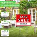 9 Pcs Yard Sale Signs with Stakes, Corrugated Arrow Yard Sign, Double-Sided Yard Sale Sign with 12 Directional Arrow Stickers for Yard