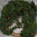 Dingion Large Cedar Christmas Wreath for Front Door with Burlap, Greenery Artificial 18 Inches Xmas Wreath for Holiday Farmhouse Rustic Indoor Outdoor Window Fireplace Wall Hanging Home Decoration