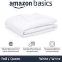 Amazon Basics Reversible Lightweight Microfiber All Season Comforter Blanket, Full/Queen, White