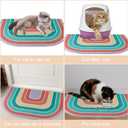 Unicorn Catcher Cat Litter Mat Quality Litter Box Mat Large Non-Slip Cat Litter Mat Litter Trapping Mat Soft Kitty Litter Mat Compatible Two Litter Boxes Cat Products Easy to Clean, Orange, Large