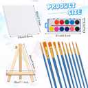 Crtiin 10 Sets Watercolor Paint Sets Include 8" x 10" Canvas Wooden Easel 12 Colors Watercolor and Painting Brush for Adults Art Party Favors Back to School Gifts Classroom Supplies