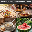 Deep Soup Spoons 7.87" Stainless Steel Soup-Spoons Large Round Soup-Spoon for Cereal Bouillon Milk Soup and Dinner Guests (Dishwasher Safe)