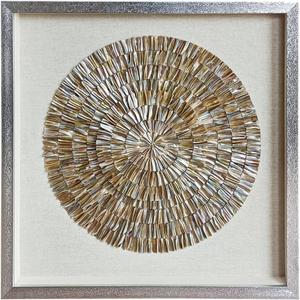 24"x24" 3D Handmade Wall Decoration with Shadow Box Framed Front Glass for Living Room Dining Room Entrance Corridor Bedroom Wall Decor (Pearl Shell 24"x24")
