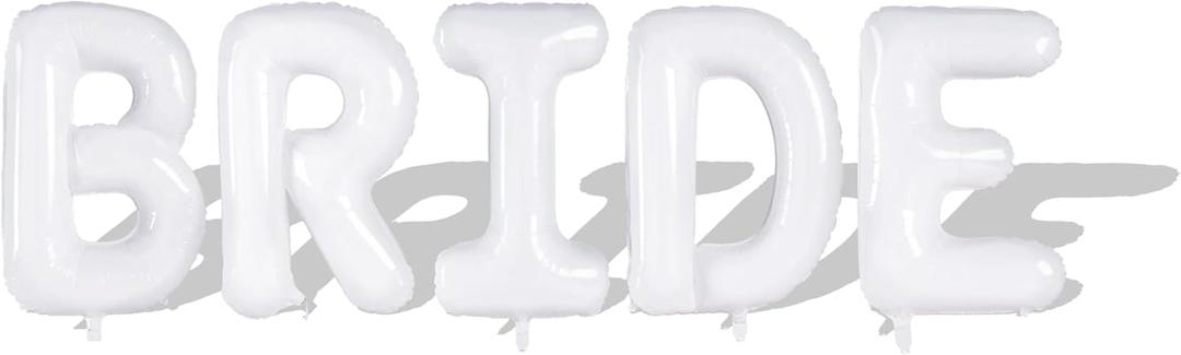 40inch Bride Balloons - Jumbo Bride to Be Balloons for Bridal Shower Bachelorette Party Decorations and Engagement Party Supplies, White