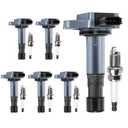 UF400 Ignition Coil Pack & 92213 Iridium Spark Plugs Compatible with Honda Accord 3.0L 20042007, Compatible with Acura MDX 20072009 3.7L, C1460, Set of 6