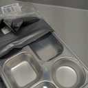 304 Stainless Steel Divided Plates with Lid for Adults Divided Dinner Tray 5 sections Bento Lunch Box Divided Food Containers (Large Size 5 Compartments)