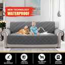 PrinceDeco 100% Waterproof Couch Cover for 3 Cushion Couch Sofa Pet Friendly Non-Slip Couch Cover for Dogs Washable Water Resistant Furniture Protector with Elastic Straps(XL Sofa 78", Grey)