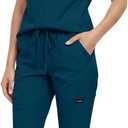 VIAOLI Scrubs for Women - V-Neck Top & Cargo Pants Uniform Womens Medical Scrubs Set for Nurses, Doctors (Large, Caribbean Blue)