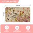Artoid Mode Flowers Rabbit Bunny Eggs Happy Easter Doormat, Home Decor Low-Profile Switch Rug Door Mat Floor Mat for Indoor Outdoor 17x29 Inch