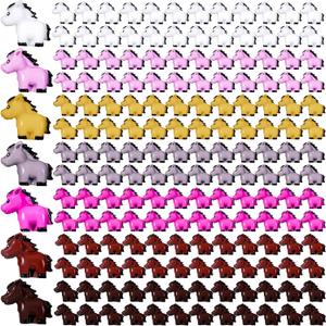 Shappy 80 Pcs Mini Horse Figures Resin Horse Foal Models Miniature Animals Figurines Resin Miniature Ornaments Decoration for Garden Accessories Landscape Terrarium Cake DIY(Bright Color)