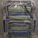 Yestomo Backpack Beach Chair for Adults, Folding Beach Chair with 4 Positions, Heavy Duty Chair with Large Cooler Pouch Support to 350LBS (Stripes_Blue&Cyan&Yellow)