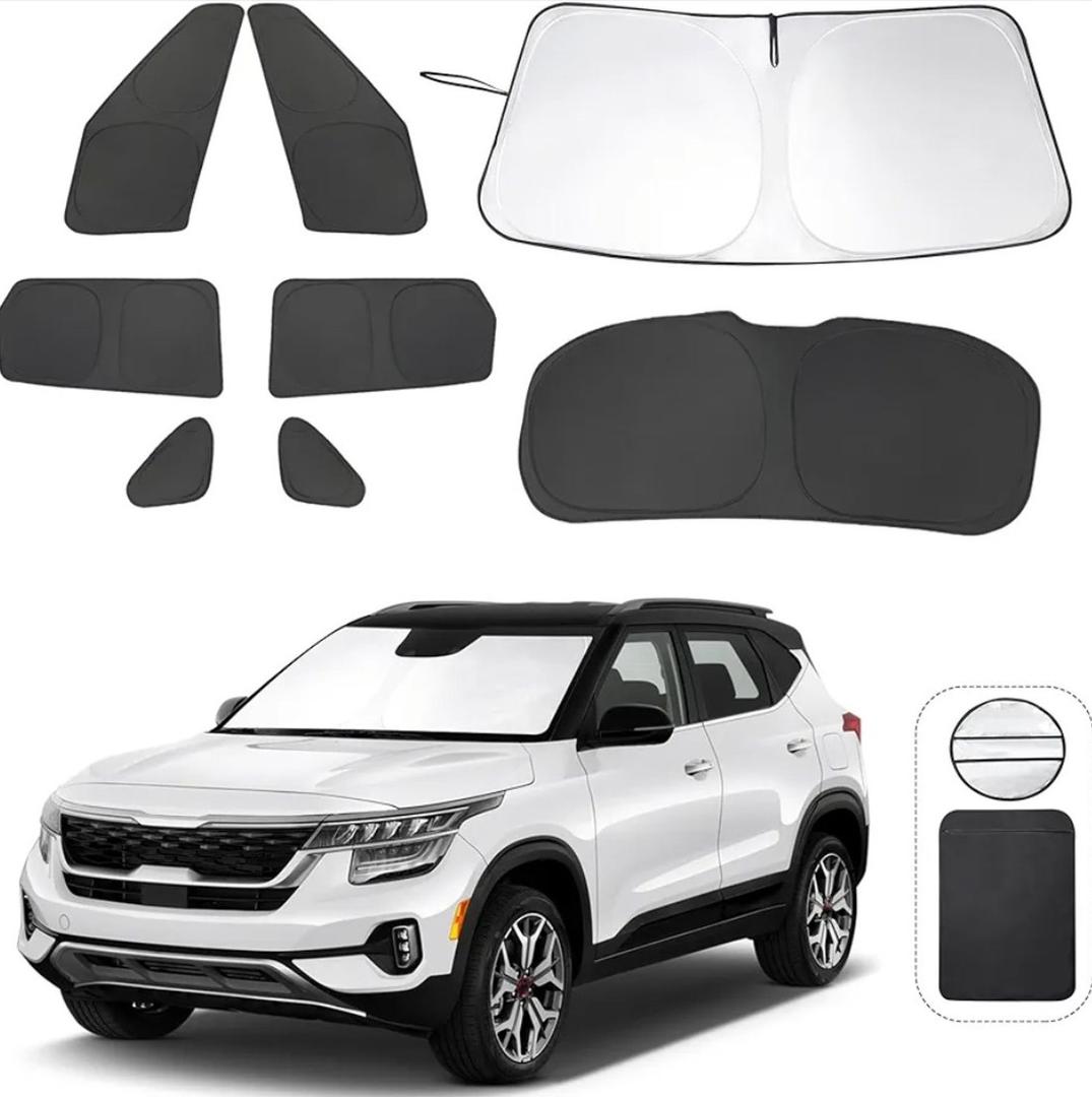 8PCS YYCKE Window Shades for Seltos 2021-2024 for Kia Accessories Car Side Full Windows Rear Triangular Windshield Sun Shade Sun UV Rays & Privacy Protection for Camping, Napping, and Relaxing