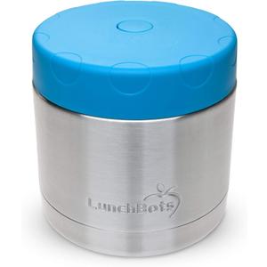 LunchBots 16oz thermos Stainless Steel Wide Mouth - Insulated thermos With Vented Lid - Keeps Food Hot or Cold for Hours - Leak-Proof Portable Thermal Food Jar is Ideal for Soup - 16 ounce - Aqua