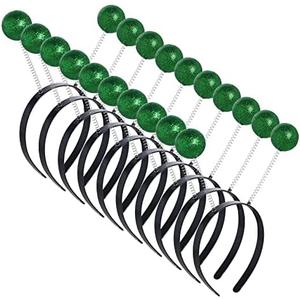 1 Broken, jiebor 5Pcs Alien Headband Martian Antennas Headband Space Costume Accessories Glitter Ball Head Boppers for Party Women