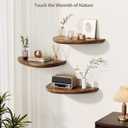 Solid Walnut Floating Shelves for Wall 15.7 Inch Set of 2, Live Edge Wall Mounted Shelf,Rustic Farmhouse Wooden Floating Shelf,Wood Wall Shelves for Bathroom Living Room,Bedroom,Kitchen
