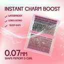Lash Clusters Kit 280 pcs 9-16mm Volume Hybrid Eyelash Clusters 40D+50D D Curl Individual Lashes DIY Lash Extension Kit Thin Band Cluster Lashes Lash Bond and Seal Tweezers remover