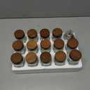 Yangbaga 14Pcs Glass Spice Jars with Labels-4oz Acacia Wood Lid Square Spice Containers with Pepper Grinder Lids &Funnel,Seasoning Jars for Rack Cabinet Drawer