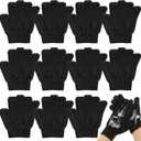 Ramede 30 Pair Exfoliating Glove Double Sided Exfoliating Bath Gloves Pack Nylon Colorful Shower for Men Women Beauty Spa Massage Shower Deep Clean Body Skin Bathing Scrubber Disposable(Black)