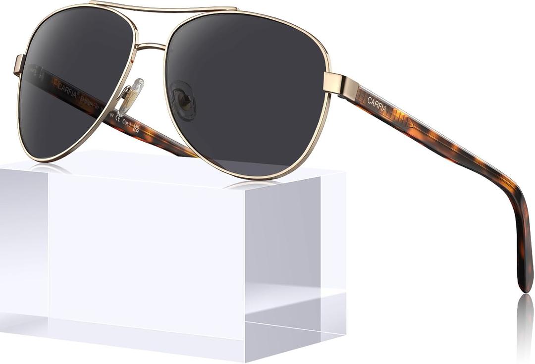 CARFIA Polarized Sunglasses for Women UV Protection Acetate Arms Metal Frame Woman's Shades CA3216 CARFIA Polarized Sunglasses for Women UV Protection Acetate Arms Metal Frame Woman's Shades CA3216