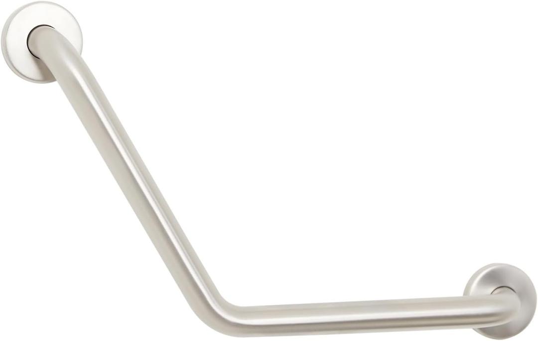 12-inch x 12-inch Boomerang Shaped Shower Grab Bar, Stainless Steel