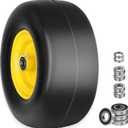 MIV 13x6.50-6 Lawn Mower Tires Flat Free, Front Tires For Zero Turn Lawn Mower, Fit Most Zero-Turn Lawn Mowers, Garden Tractors And Riding Mowers, 5.5"Center Hub, Yellow Rim, 1 Pack