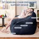 Cvortll Comfy Chair Bean Bag Chairs for Adults, 3FT Bean Bag Couch Loungers for Teens & Kids, Comfy Memory Foam Bean Bag Chair Filled for Bedroom, Livingroom, Dorm (Khaki)