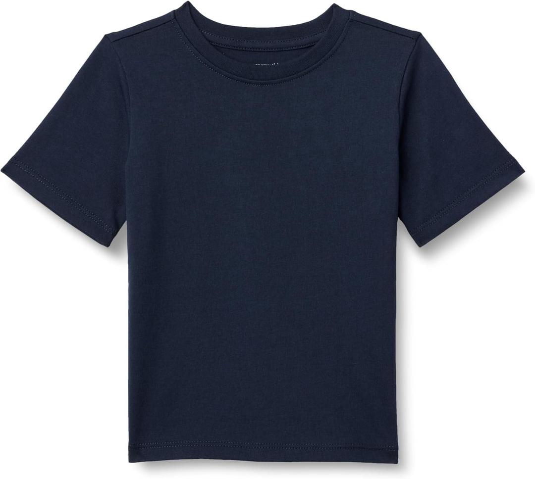 Amazon Essentials Boys Short-Sleeve T-Shirts (Large, Navy)