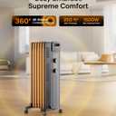 Pelonis Oil Filled Radiator Heater for Large Space, 2025 Upgraded, Space Heaters with 1500W Quiet Warmth Radiant Heater, 3 Heating Modes, Overheat & Tip-Over Protection, Adjustable Thermostat, Black