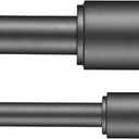 Kemmie 1" Window Treatment Curtain Rod with Cylindrical Cap Finials, Double Drapery Rod Adjustable Length 72-144", Matted Black