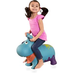 B. toys Bouncy Boing Inflatable Hippo Ride On Bouncer with Air Pump Included Hankypants Fun Bouncing Toy for Toddlers 18 Months and Up