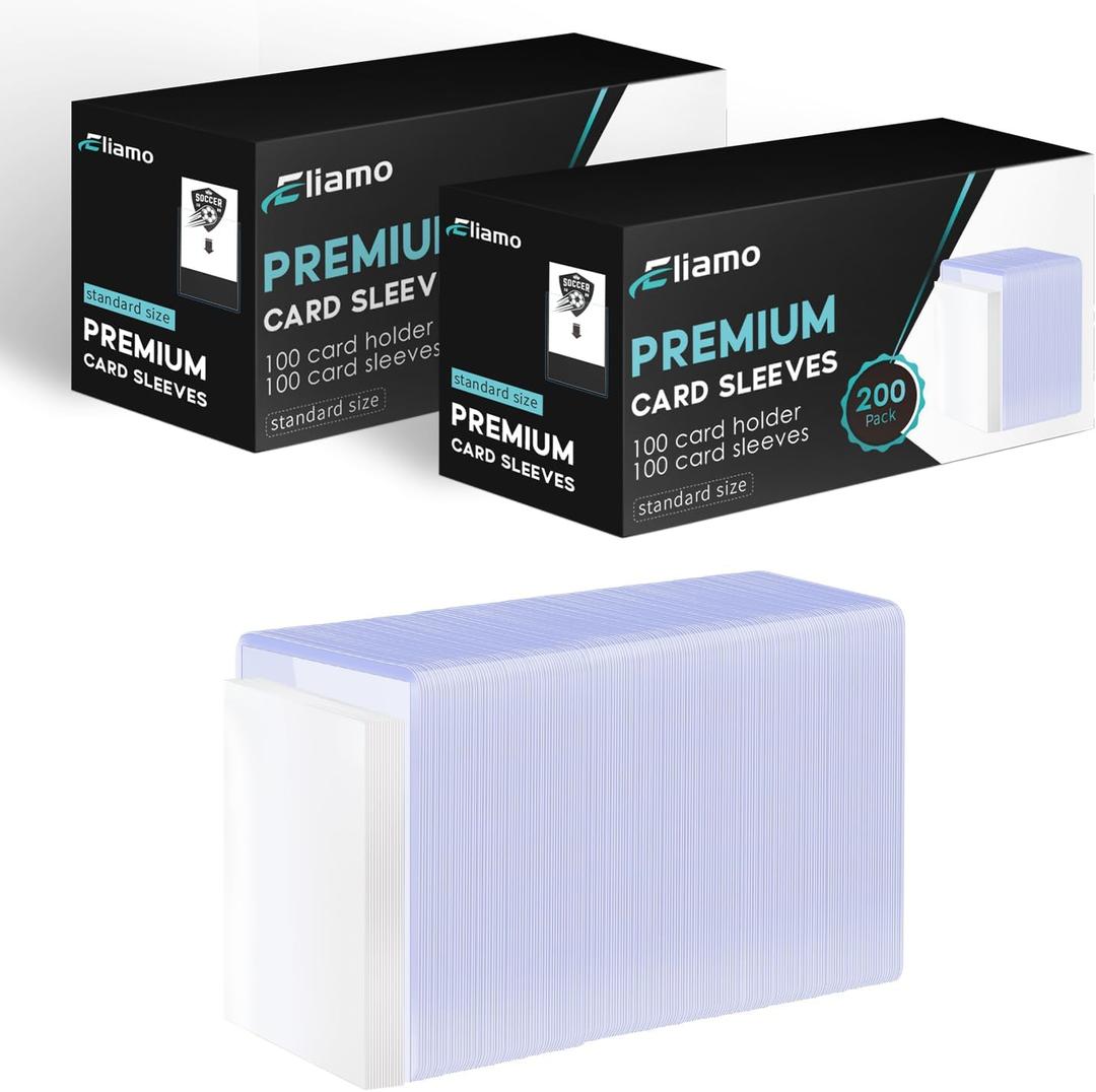 400 Pack Top Loaders for Cards, 200 Pack 3"x4" Hard Plastic Card Sleeves and 200 Pack Penny Card Sleeves, Baseball Card Protectors Hard Plastic, for Baseball Card, Game Cards, Trading Card,