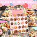 Sawysine Donut Display Stand Wooden Donut Wall Stand Holder 50 Donuts Large Donuts Board Display Bagel Holders for Party Dessert Table Wedding Birthday Baby Shower Supplies (Classic)