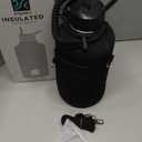 DYSANKY Insulated Water Bottle | Thickened Stainless Steel Vacuum Metal | Portable Sports Half Gallon Large Water Jug for Gym and Hiking with Straw, Carrier Bag, Handle Strap | BPA-Free 64 oz (Advanced Black)