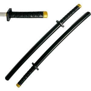 Set of Two 26 1/2 Inch Japan Samurai Pu Foam Blade Anime Sword Ninja Katana, Play, Fencing, Fun, Birthday, Halloween Black