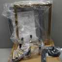 Small Black and Gold Chandelier- 6 Lights Geometric Pendant Light Fixture, Modern Industrial Chandeliers Hanging Lights for Entryway Dining Room Living Room Kitchen Island Hallway Foyer