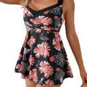 Aidonger Women's One Piece Swimdress Swimsuit Tummy Control Full Coverage for Large Bust Bathing Suit (XXL)